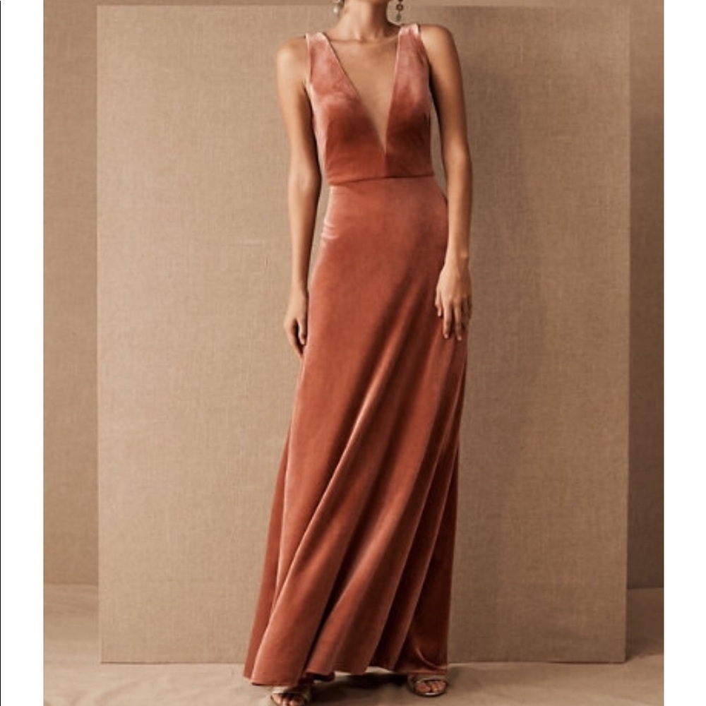 Perfect used condition. Jenny Yoo deep V velvet